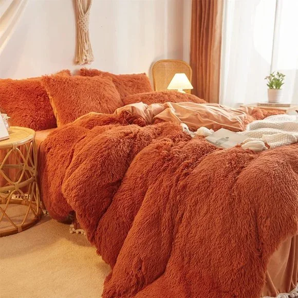 - New Luxury Faux Fur Duvet Cover,Cute Plush Comforter Set (1 Faux Fur Duv… - Picture 13 of 14
